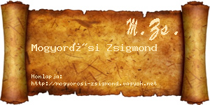 Mogyorósi Zsigmond névjegykártya