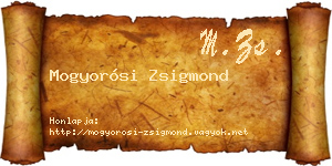 Mogyorósi Zsigmond névjegykártya